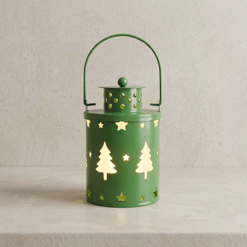 Decorative Christmas Lanterns Metal Snowflake Reindeer 