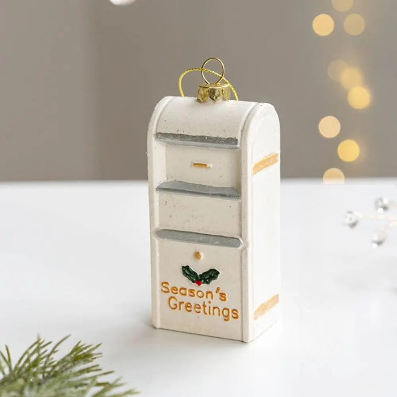 Christmas Ornament Ceramic Snowman House Design Multicolored 5