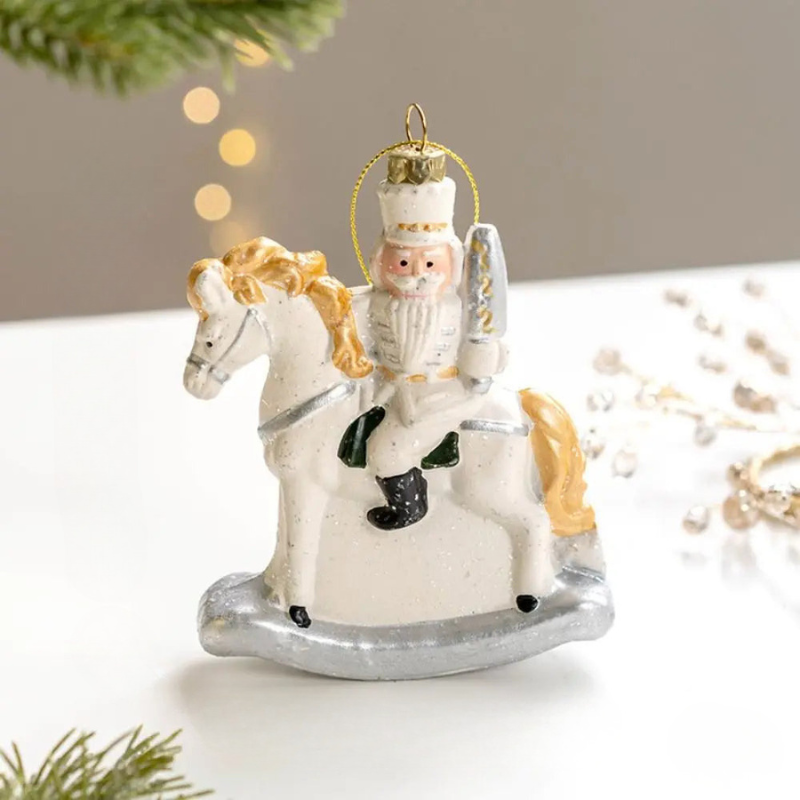 Christmas Ornament Ceramic Snowman House Design Multicolored 7