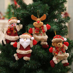 Christmas Ornaments Set - 4 Santa & Snowman Tree Decorations 0