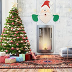 Christmas Outdoor Decorations - Weatherproof Santa & Reindeer Fence Decor Set 3