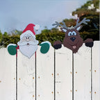 Christmas Outdoor Decorations - Weatherproof Santa & Reindeer Fence Decor Set 6