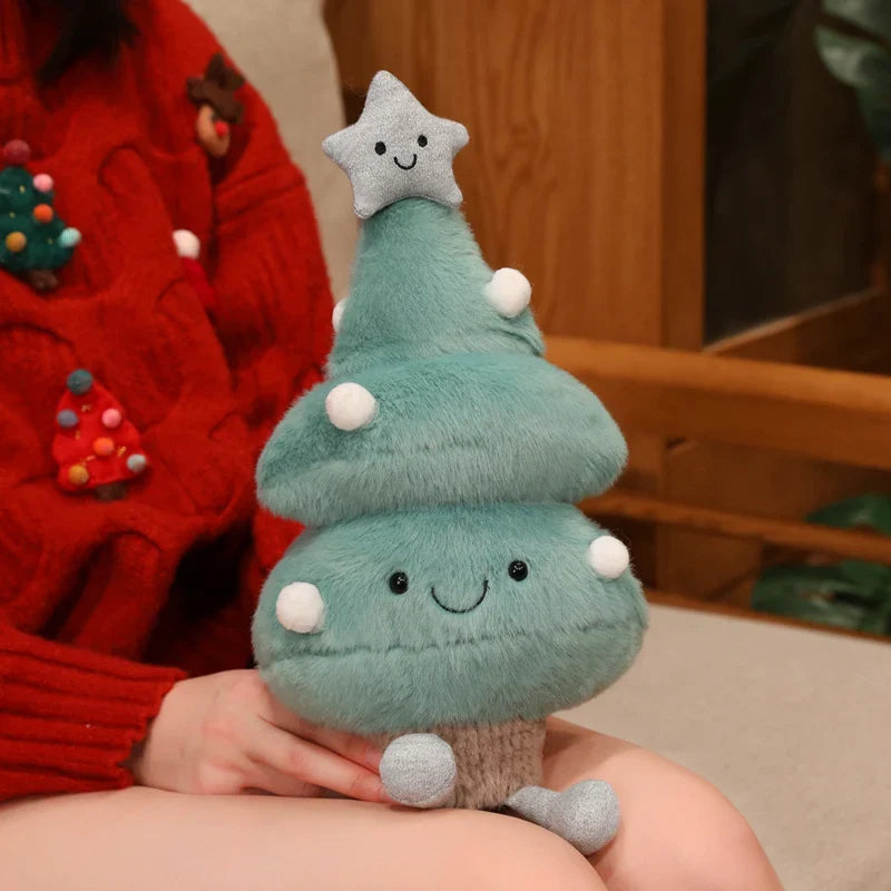 Christmas Plush Toys Set - Soft Polyester with Tree and Snowflake Designs, Ideal for Holiday Decoration and Gifting 6
