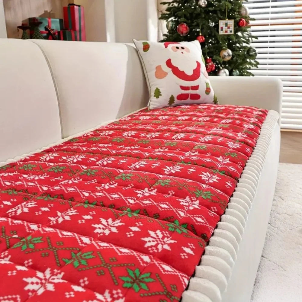 Padded Christmas Sofa Cushion Quilted Winter Pattern 6