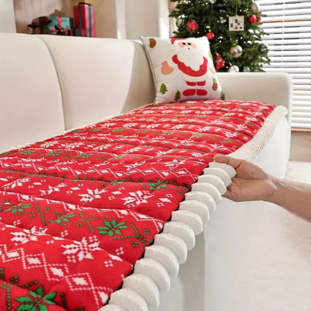 Padded Christmas Sofa Cushion Quilted Winter Pattern 3