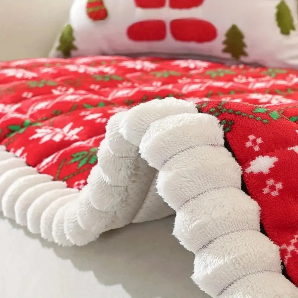 Padded Christmas Sofa Cushion Quilted Winter Pattern 7