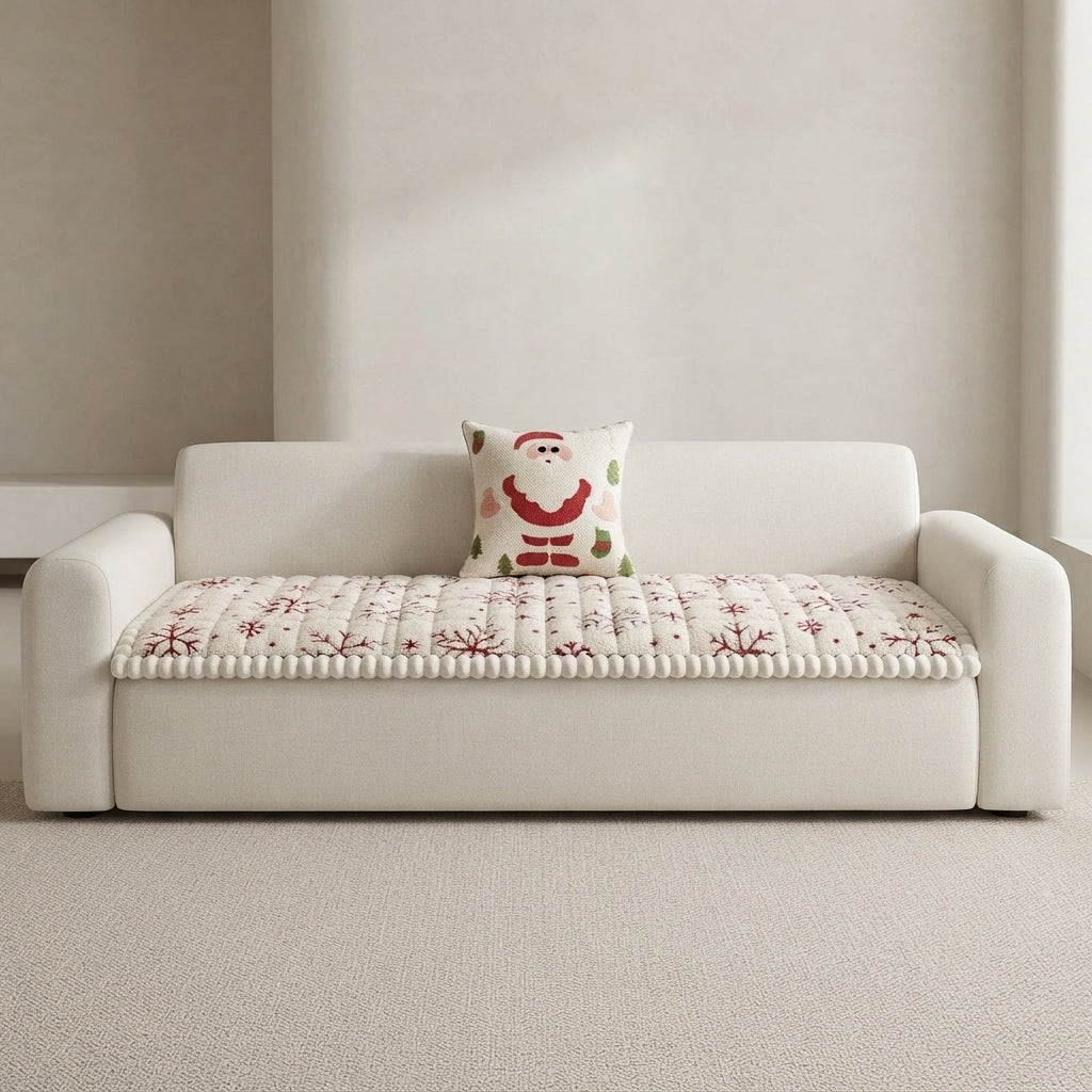 Padded Christmas Sofa Cushion Quilted Winter Pattern 1