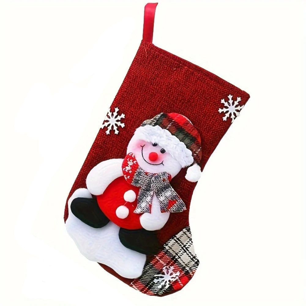 Christmas Stocking Set 3 or 4 Pieces Santa Snowman Reindeer Festive Decor 3