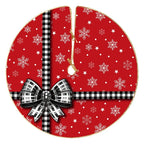 Christmas Wrapping Paper Roll with Red Snowflake Design and Black White Plaid Ribbon – Durable Gift Wrap for Festive Occasions 0