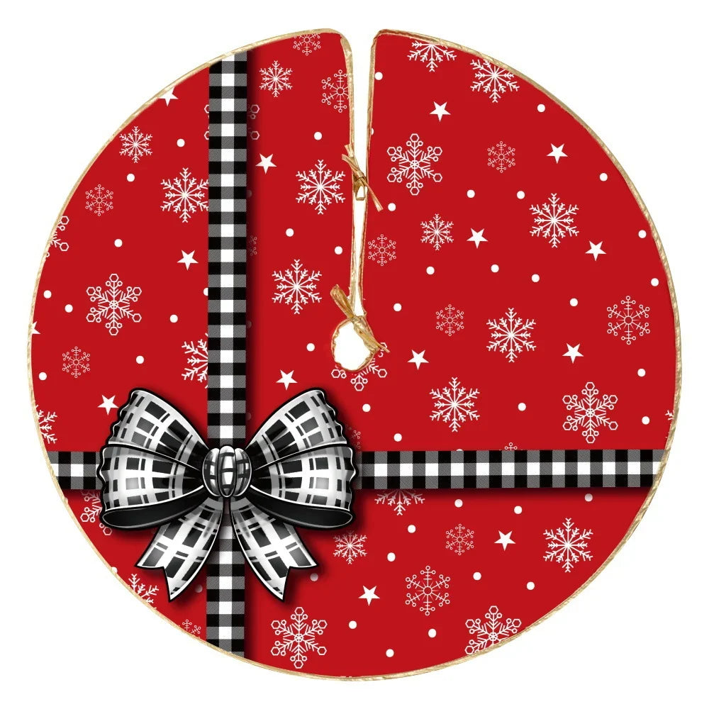 Christmas Wrapping Paper Roll with Red Snowflake Design and Black White Plaid Ribbon – Durable Gift Wrap for Festive Occasions 0