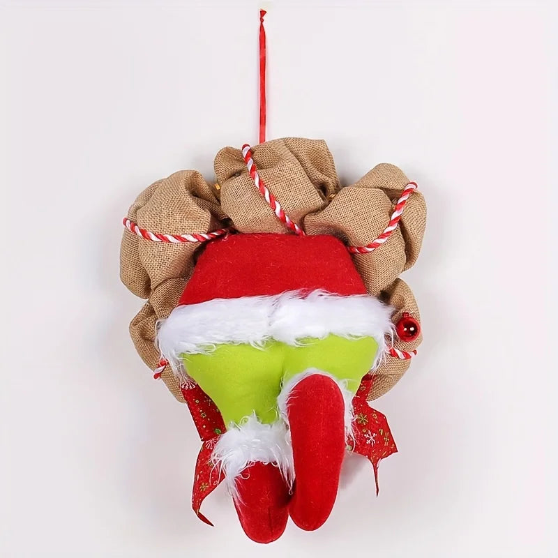 Christmas Wreath - Unique Rag Thumb Bones Design for Front Door Decor 0
