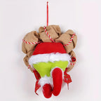 Christmas Wreath - Unique Rag Thumb Bones Design for Front Door Decor 0