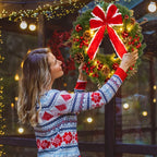 Christmas Wreath 45cm - Durable Americana Style Door & Wall Decor 2