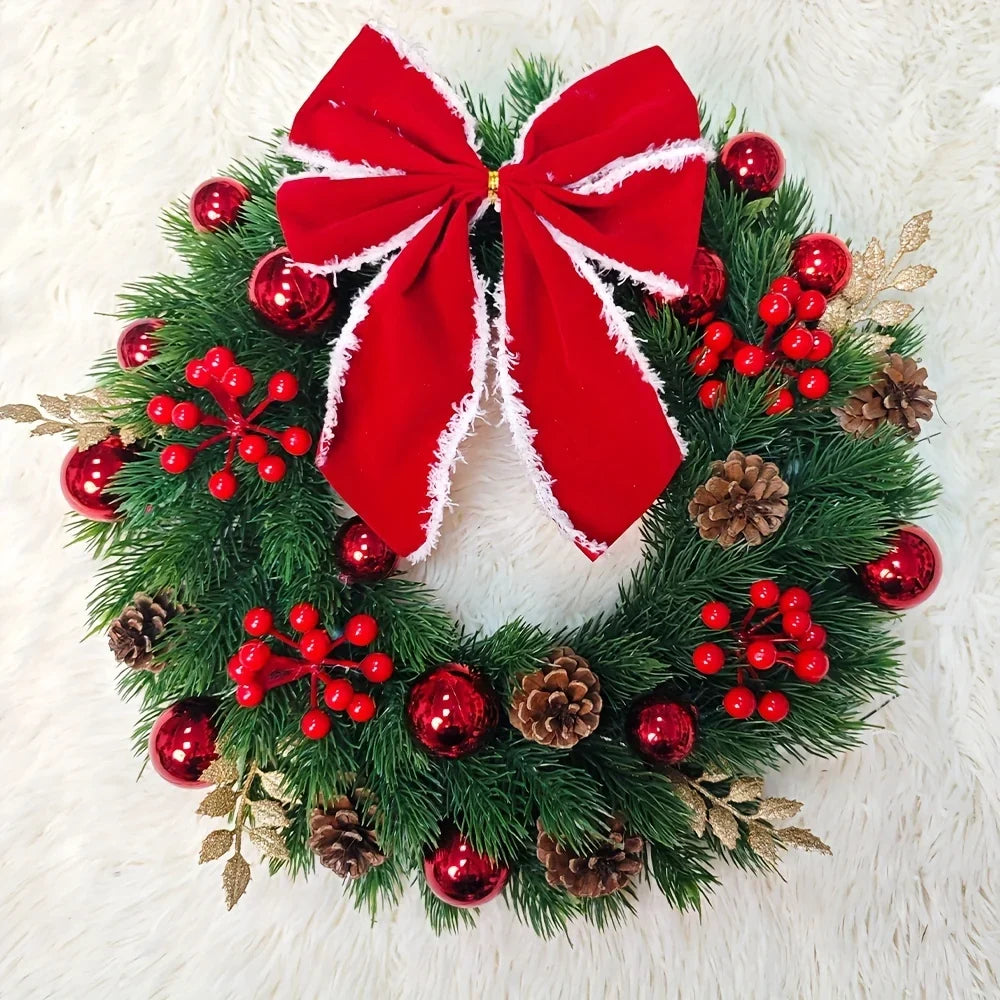 Christmas Wreath 45cm - Durable Americana Style Door & Wall Decor 7
