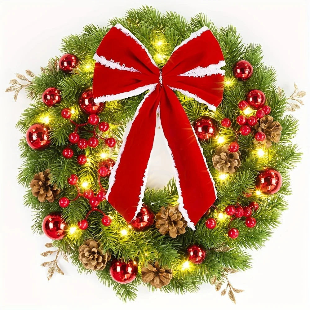 Christmas Wreath 45cm - Durable Americana Style Door & Wall Decor 8