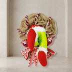 Christmas Wreath Jute Mixed Colors Rag Thumb Bones Design 1