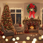 Christmas Wreath with LED Lantern, Greenery and Decorative Ornaments 7
