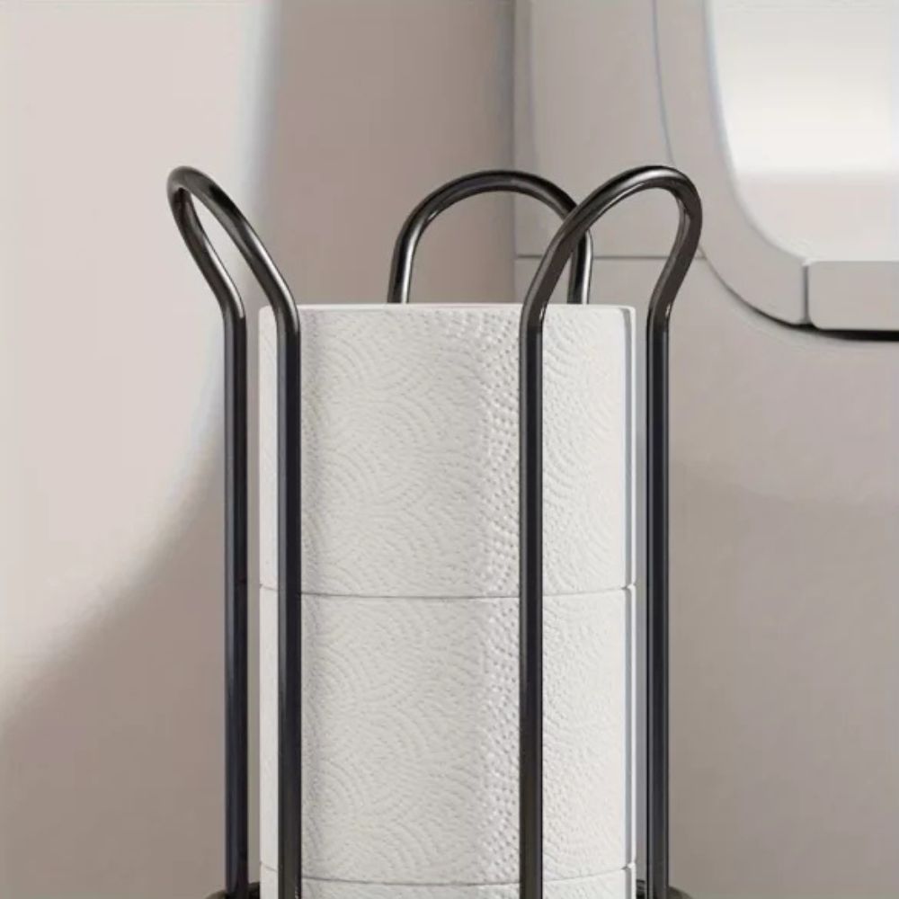 ChromeHaven Toilet Paper Holder - Elegant Design & Space-Saving Storage 2
