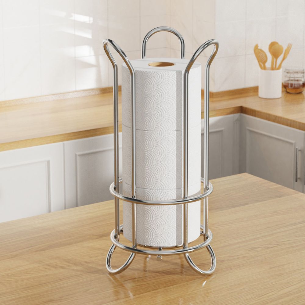ChromeHaven Toilet Paper Holder - Elegant Design & Space-Saving Storage 4