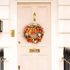 Classic LED Christmas Wreath with Bells and Golden Shimmer - Battery-Powered Holiday Door Wreath for Outdoor Decor 4