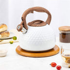 Classic Stainless Steel Whistling Tea Kettle Stovetop – 2.8L Capacity with Wood-Grain Handle 1