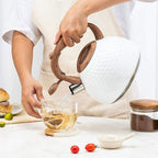 Classic Stainless Steel Whistling Tea Kettle Stovetop – 2.8L Capacity with Wood-Grain Handle 4
