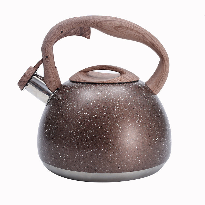 Classic Stainless Steel Whistling Tea Kettle Stovetop – 2.8L Capacity with Wood-Grain Handle 5