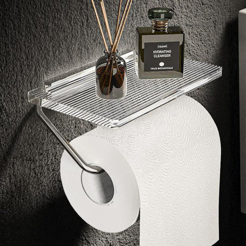 Clear Acrylic Toilet Paper Holder - Stylish, Space-Saving Wall Mount 1