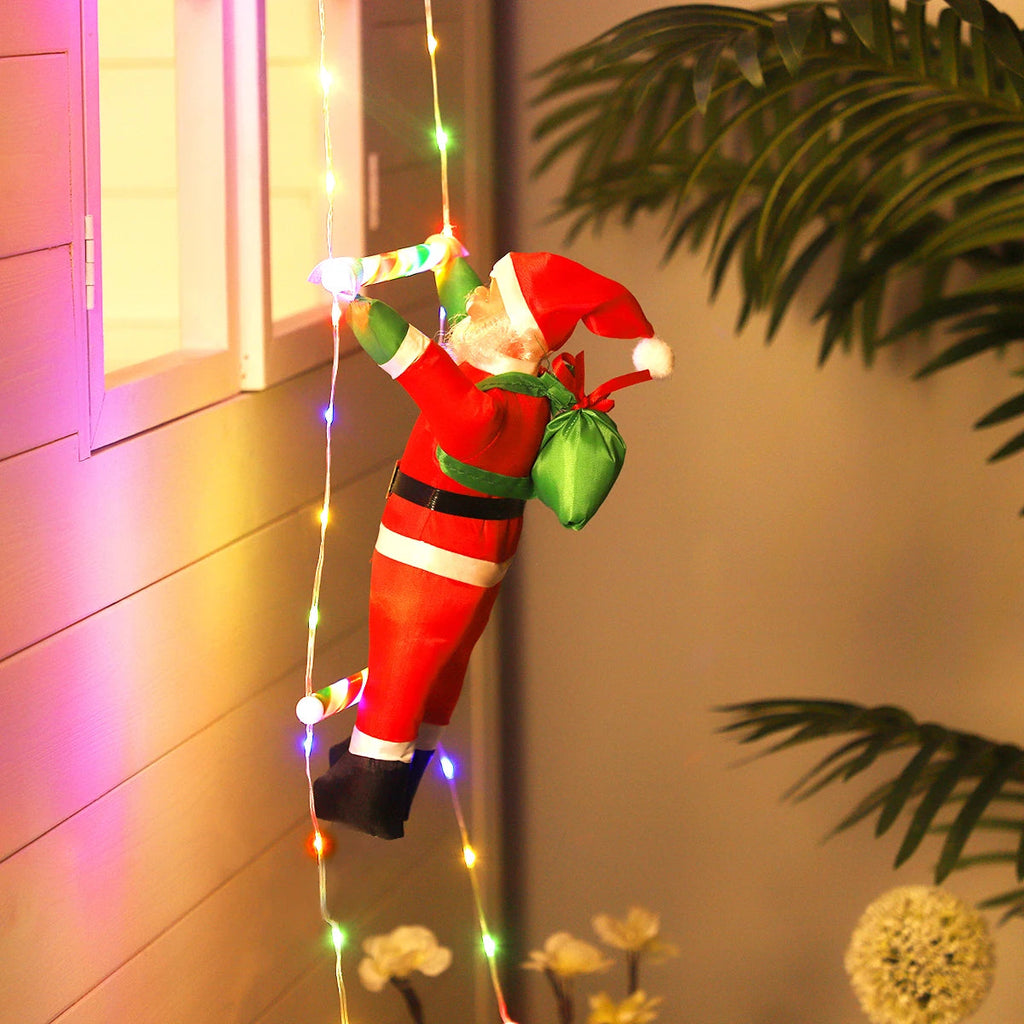 Climbing Santa Ladder Set - USB-Powered Outdoor Christmas Decoration 4