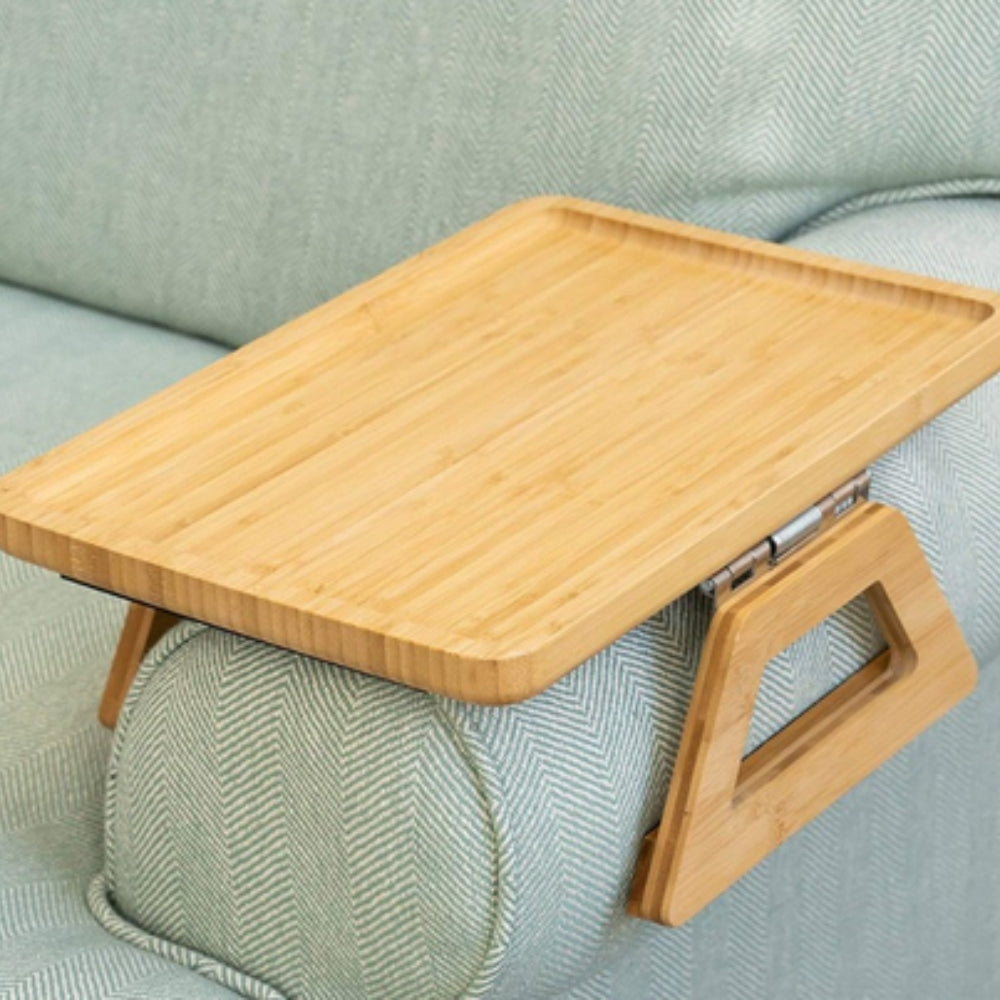 Clip-On Sofa Arm Tray - Eco-Friendly, Portable Armrest Table for Essentials 4