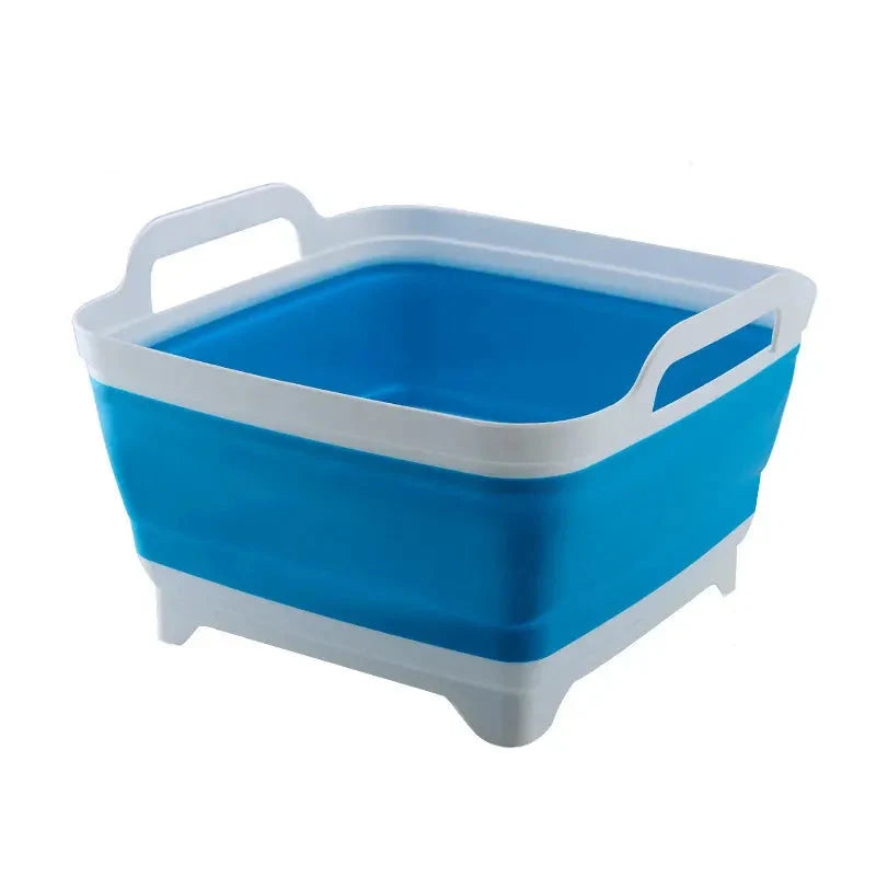 Collapsible Wash Basin, 9-Liter Capacity, Plastic Material, With Drain Plug