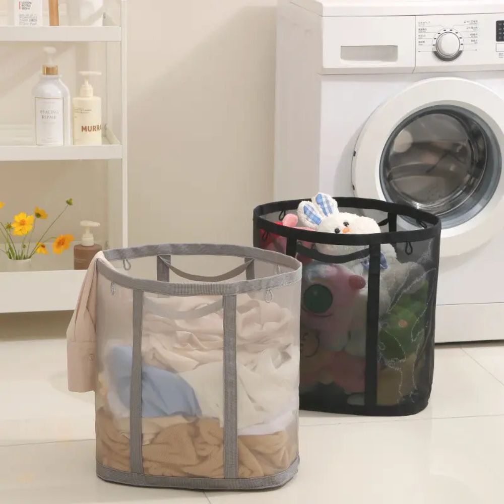 Collapsible Laundry Basket - Space-Saving Mesh Design for Fresh Clothes 1