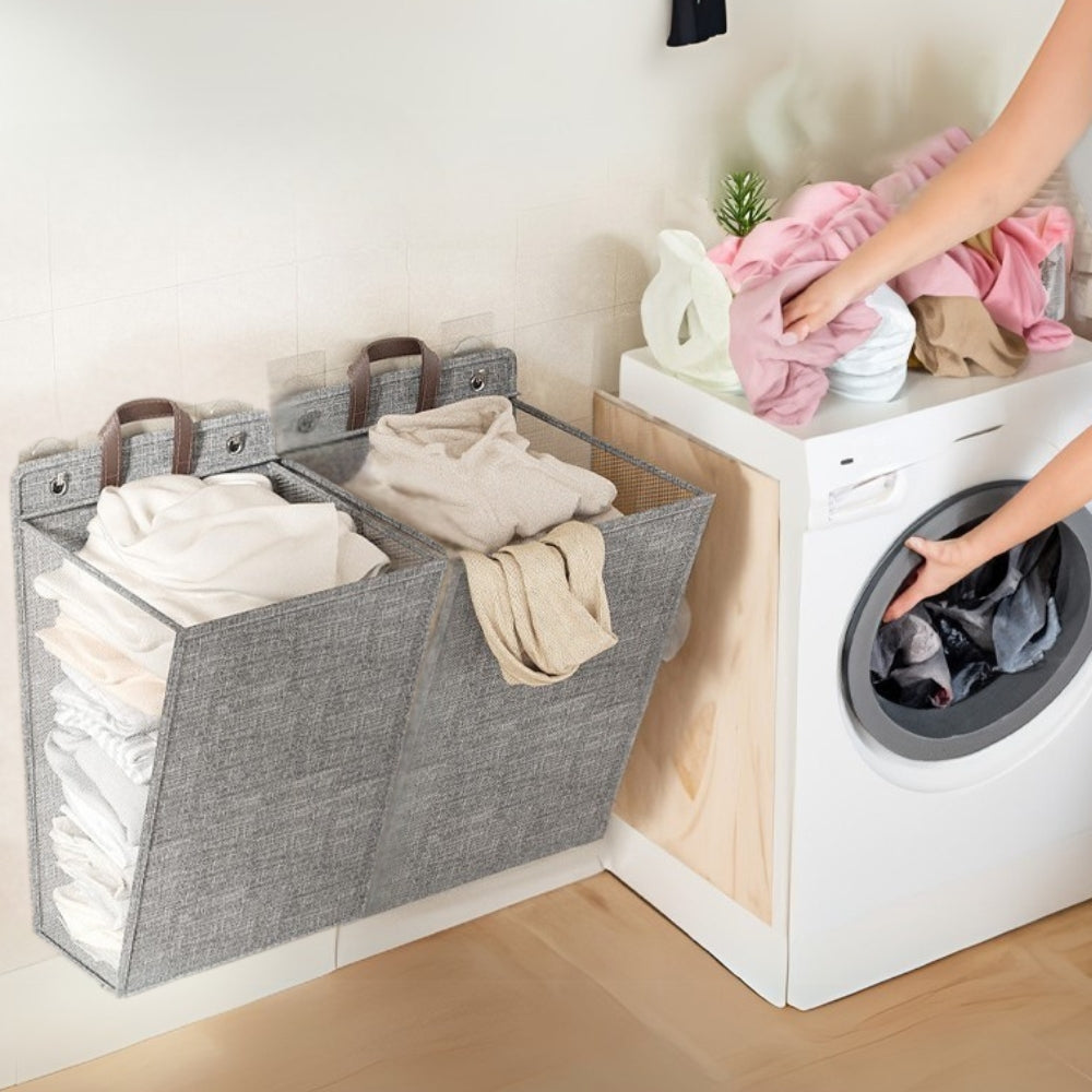 Collapsible Laundry Basket - Space-Saving Wall-Mounted Hamper 1