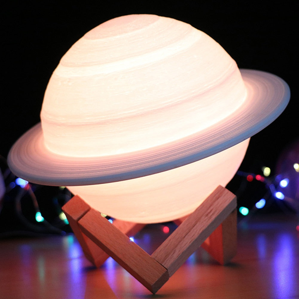 Colour Changing Saturn Lamp with Remote Control and Wooden Stand – 16 Color Modes and Adjustable Brightness for Celestial Ambiance 5