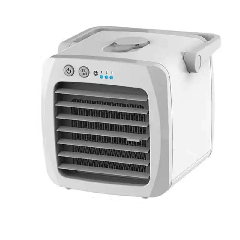 Portable air conditioner with control panel on a white background