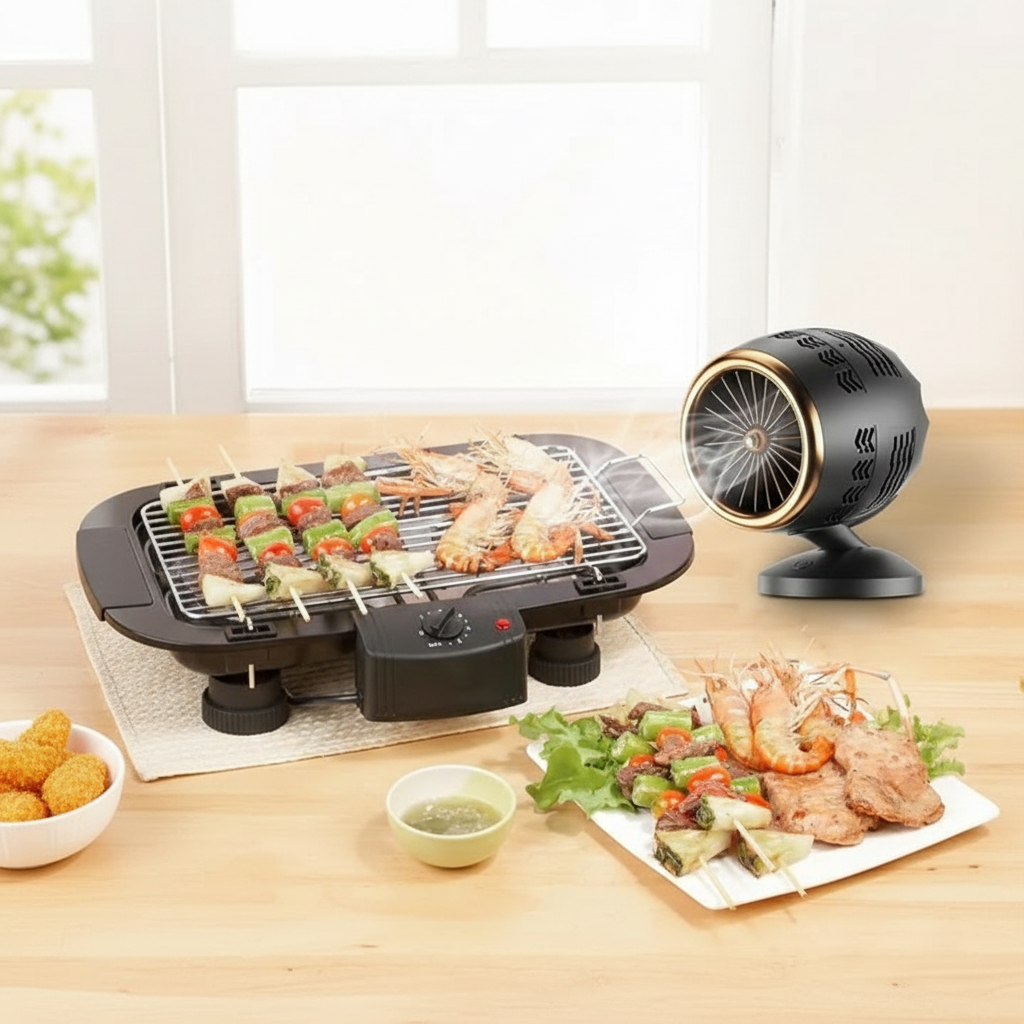 Compact Portable Range Hood with Adjustable Airflow – USB Powered Kitchen Hood for Indoor Cooking and Smoke Removal 1