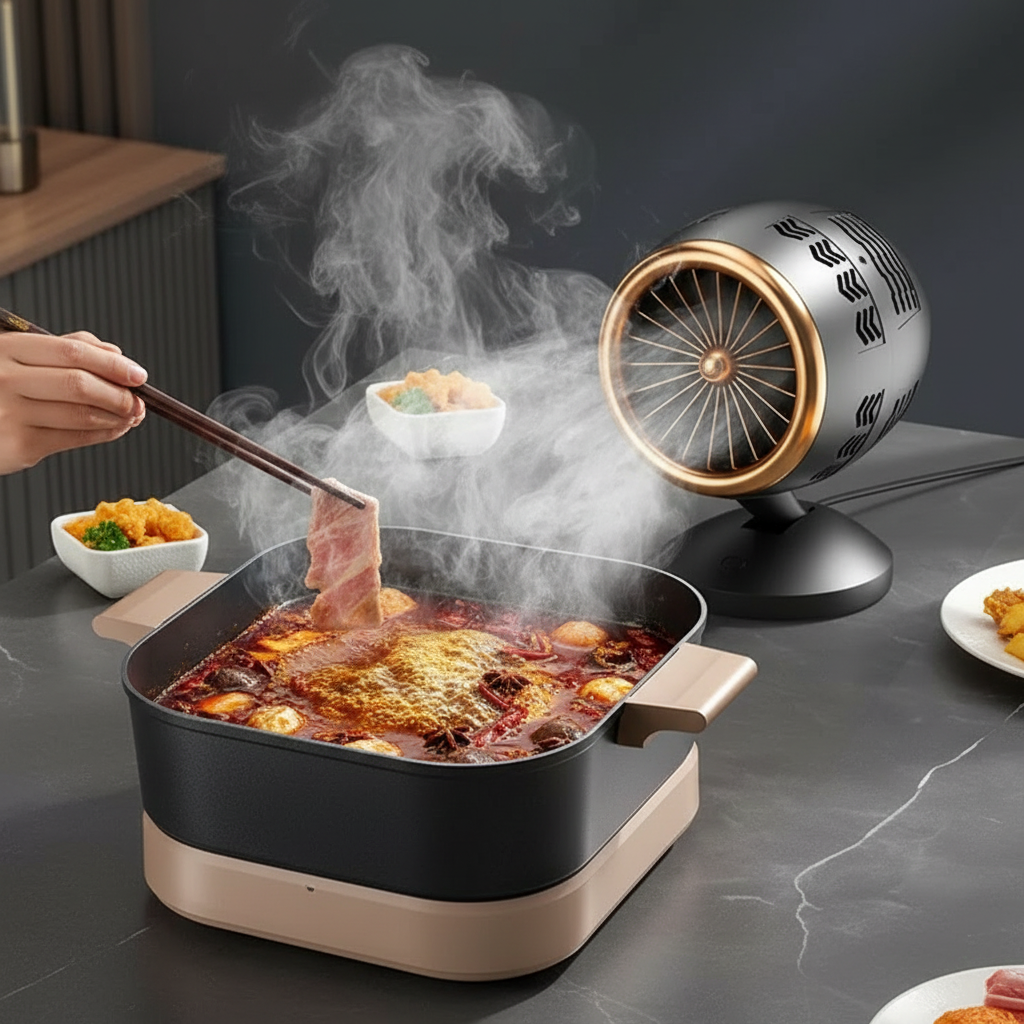 Compact Portable Range Hood with Adjustable Airflow – USB Powered Kitchen Hood for Indoor Cooking and Smoke Removal 2