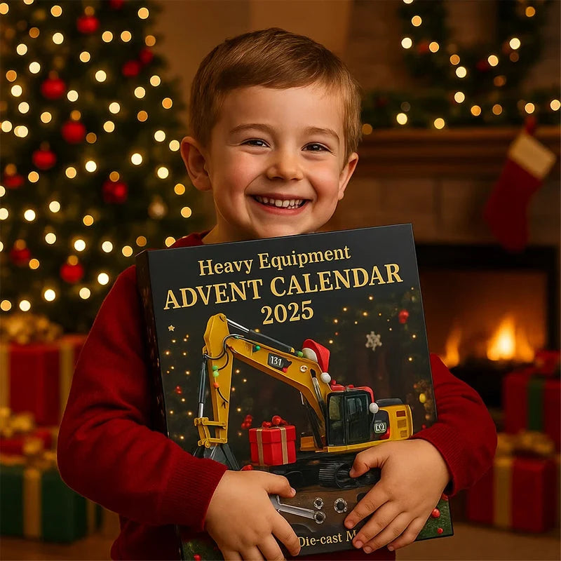 Construction Vehicle Advent Calendar with 24 Die-Cast Miniatures and Moving Parts