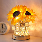 Cordless 54-LED Crystal Sunflower Table Lamp - Elegant & Portable 0