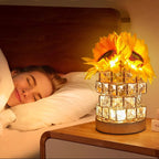 Cordless 54-LED Crystal Sunflower Table Lamp - Elegant & Portable 6