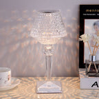 Cordless Table Lamp - USB Rechargeable, Adjustable Brightness, Glass Shade 4