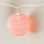 Cotton Ball Fairy Lights - Cozy 3m LED Glow in Soft Pink, White & Red 3