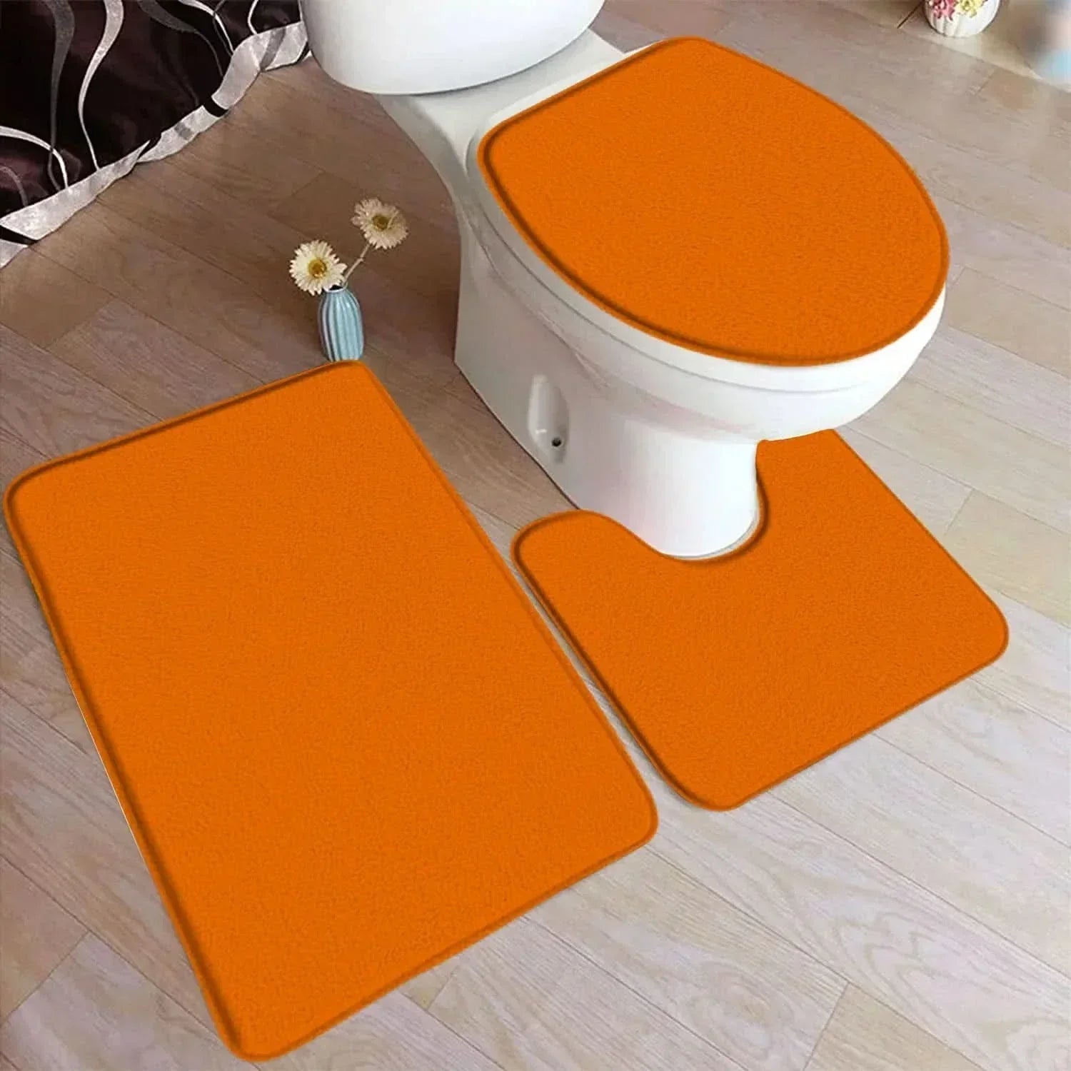 CozyMat Bath Rug Set - Soft Flannel with Non-Slip Safety Features 10