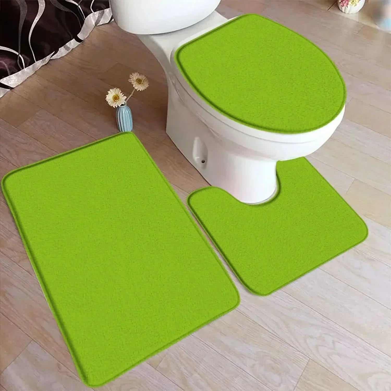 CozyMat Bath Rug Set - Soft Flannel with Non-Slip Safety Features 11