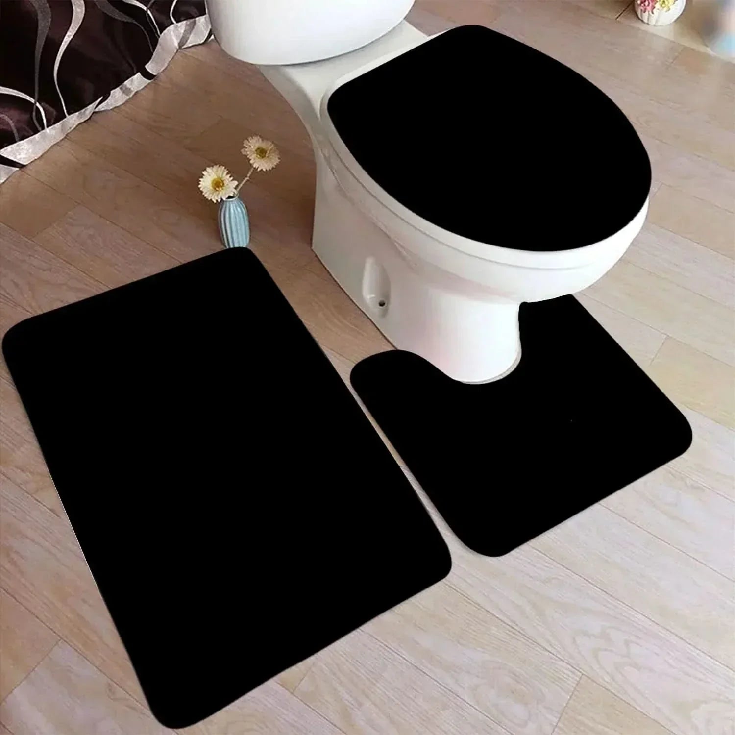 CozyMat Bath Rug Set - Soft Flannel with Non-Slip Safety Features 4