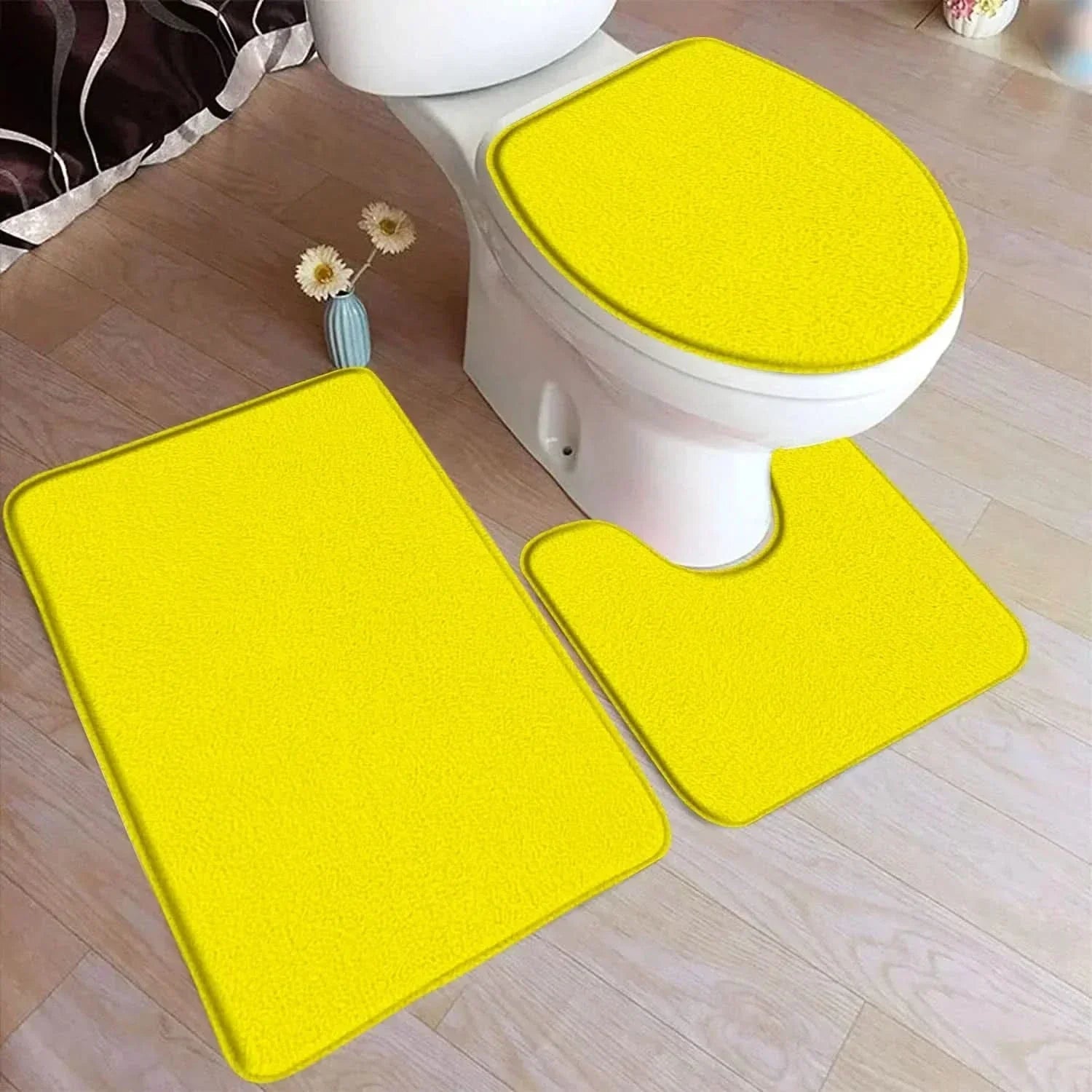 CozyMat Bath Rug Set - Soft Flannel with Non-Slip Safety Features 5