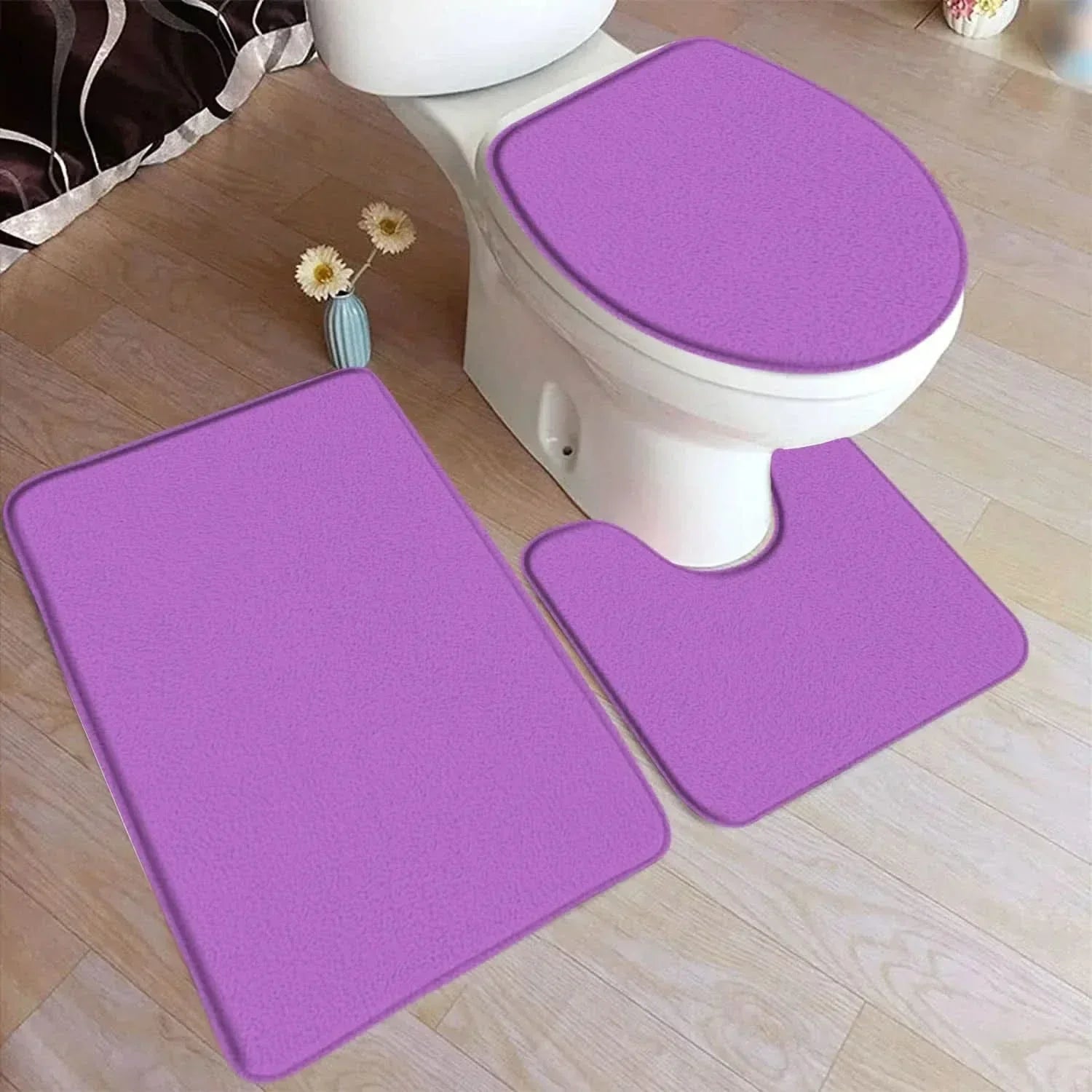 CozyMat Bath Rug Set - Soft Flannel with Non-Slip Safety Features 7