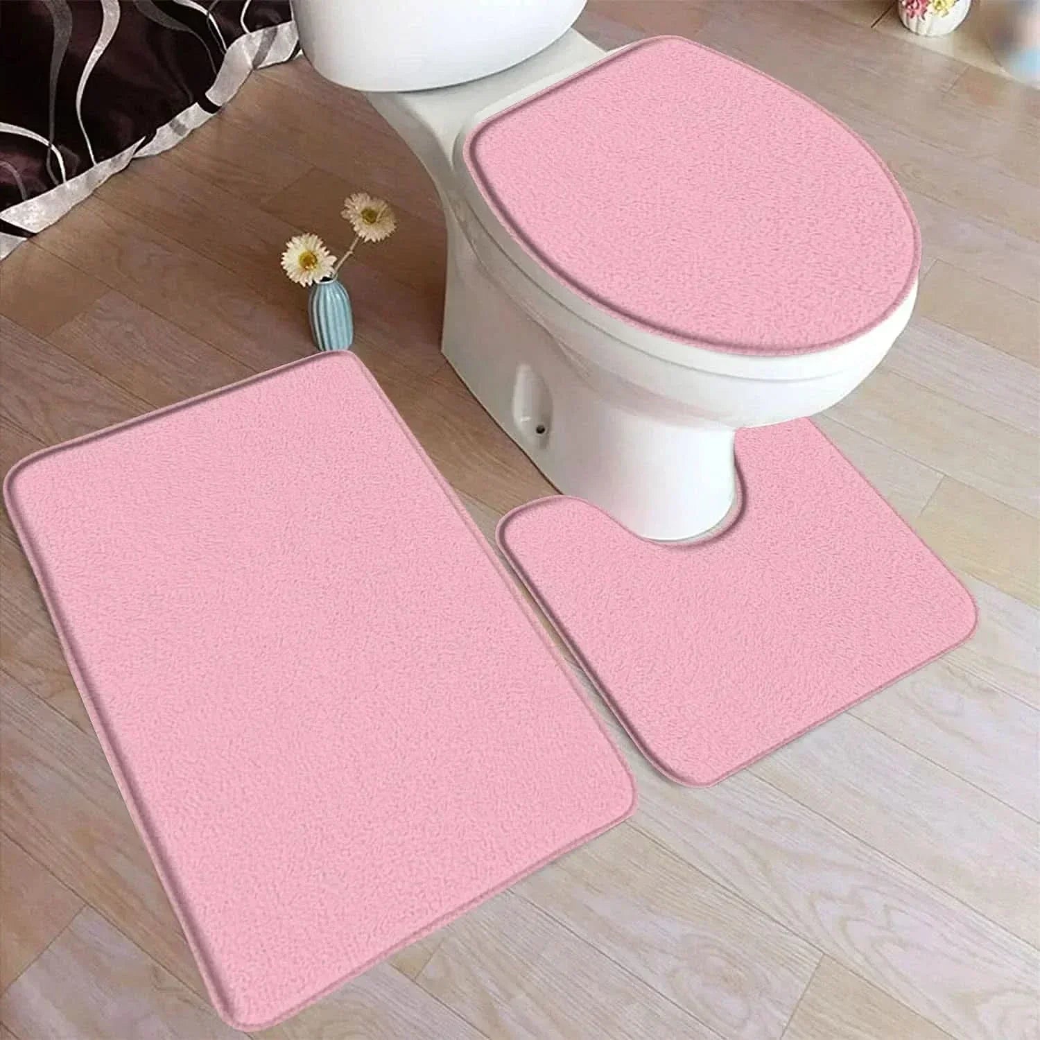 CozyMat Bath Rug Set - Soft Flannel with Non-Slip Safety Features 8