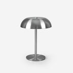 Crescent Modern Metal Table Lamp - Integrated LED, Stylish Silver Finish 1