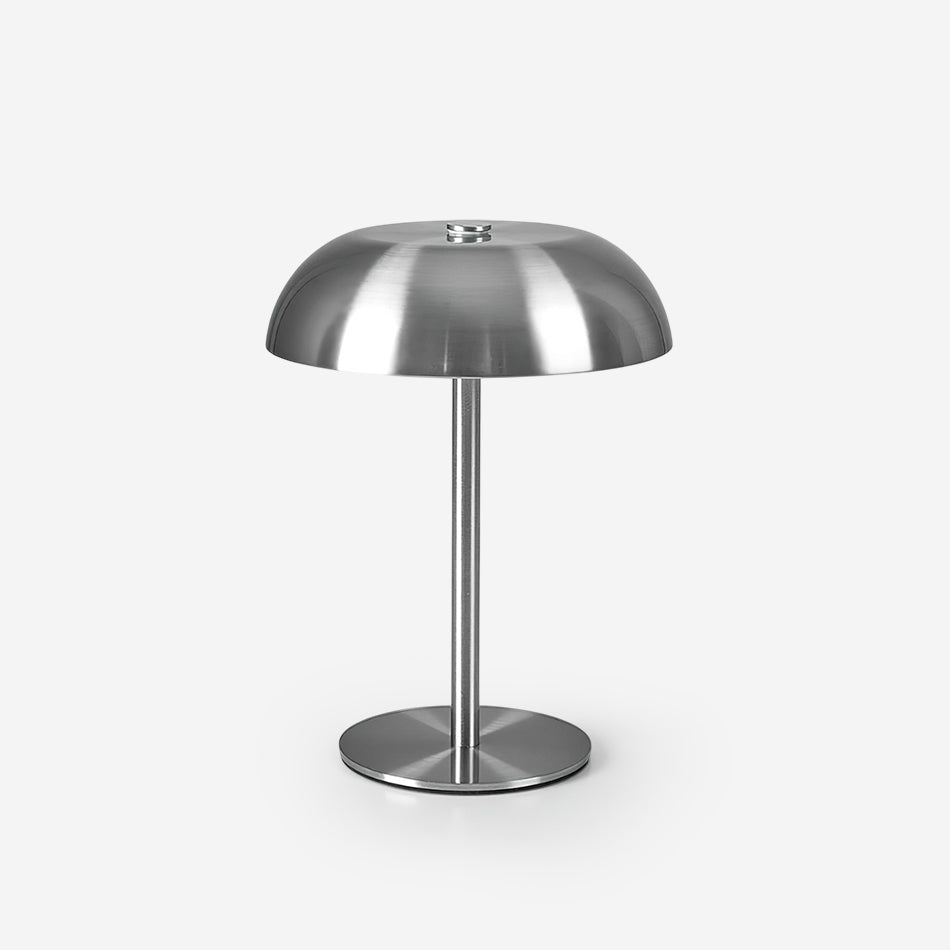 Crescent Modern Metal Table Lamp - Integrated LED, Stylish Silver Finish 1